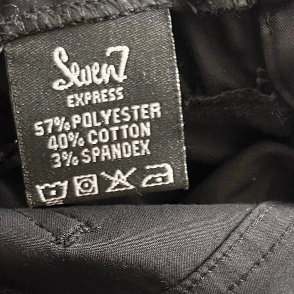 Seven Express Y2K Ruched Satin Cargo Pants Flare Leg Black 26 Cyber Clubwear - Picture 6 of 10